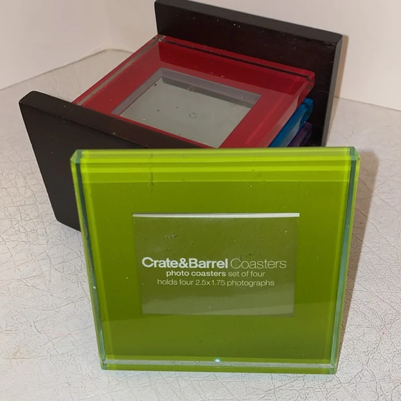 NWT Crate & Barrel Glass Coaster set - Picture 2 of 6